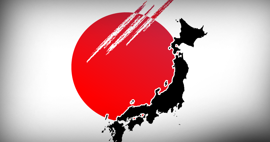 Sunset over the japan