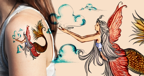a mermaid bird