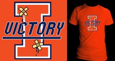 "I" bleed orange & blue
