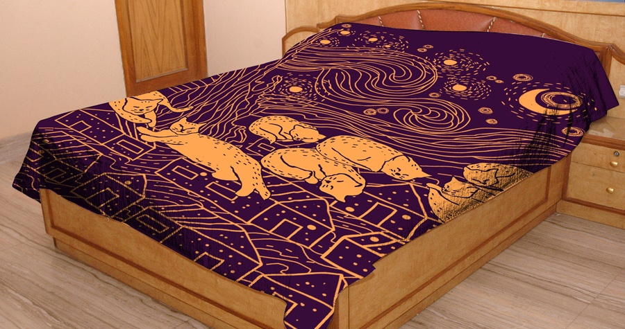 Starry Cats Lazy Night