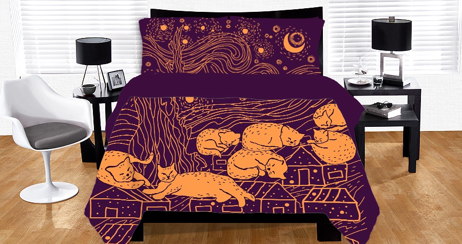 Starry Cats Lazy Night